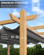 Pérgola Retráctil para Exteriores Acekool 10 x 10 pies Aluminio Gris Techo Ajustable