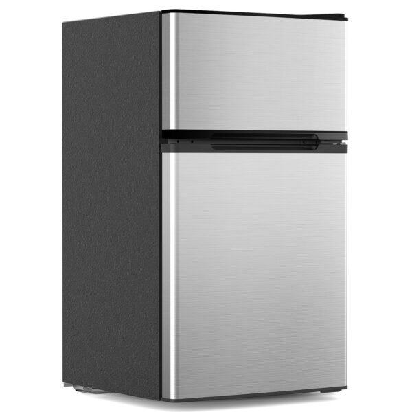 Electactic - Refrigerador mini de 3.1 pies cúbicos con congelador, refrigerador compacto de 2 puertas, mininevera con es