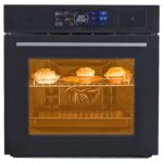 Horno eléctrico de pared integrado de 24 pulgadas con vapor, parrilla y freidora de aire, horno de convección de 3000 W,