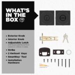 Kwikset - Paquete de 10 manijas de puerta de entrada Maven con cerradura y llave, manija exterior con llave y seguridad,