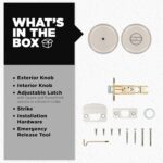 Kwikset Maven - Pomo de puerta de privacidad interior con cerradura, manija de puerta redonda para baño y dormitorio, po