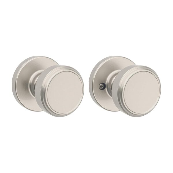 Kwikset Maven - Pomo de puerta de paso interior, manija para puertas de armario y pasillo, pomo redondo sin bloqueo en n