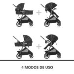 Cochecito Evenflo Shyft Intuiti+ ST200112547 Travertino Modular 6 Modos con Suspensión en Todas las Ruedas