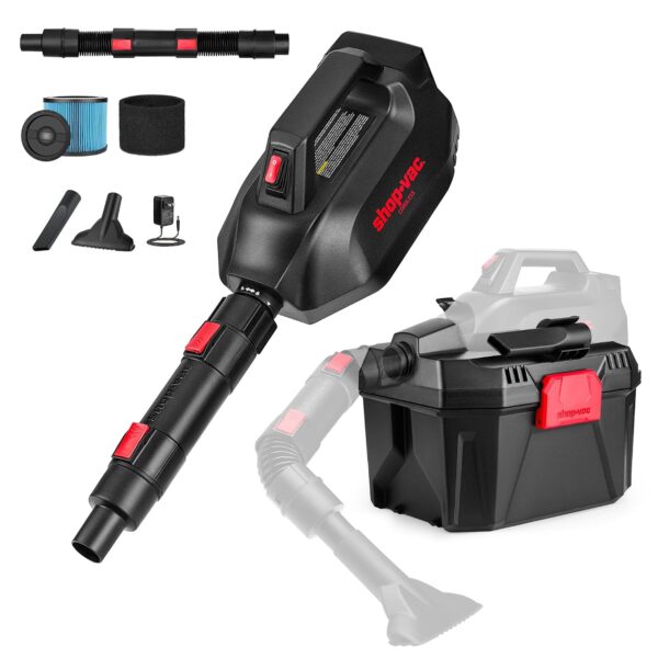 Shop-Vac 5430082 - Aspiradora inalámbrica 3 en 1 para húmedo/seco con soplador desmontable, 2 galones y 20 V para automó