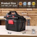 Shop-Vac 5430082 - Aspiradora inalámbrica 3 en 1 para húmedo/seco con soplador desmontable, 2 galones y 20 V para automó