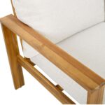 Juego de Muebles para Patio Christopher Knight Home Kayahs 328150R 3 Piezas Madera de Acacia Teca y Beige