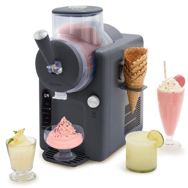 GreenPan Frost Máquina para Hacer Helado y Máquina de Slushie, Servicio Suave, Sorbete, Margaritas, Batidos, Yogur Conge