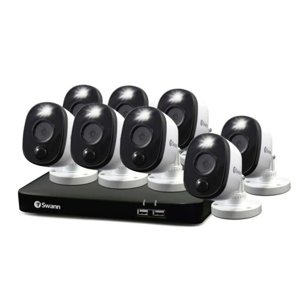 Swann DVR con cable para hogar/negocio, sistema de cámara de seguridad Full HD de 1080p, 8 canales, 8 cámaras para inter