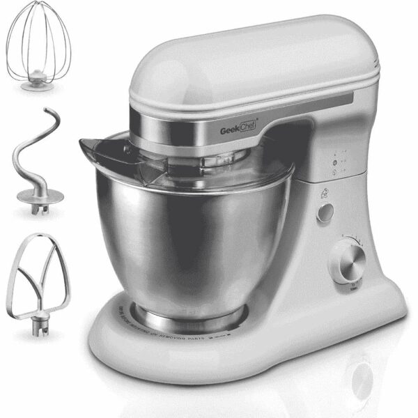 Geek Chef - Batidora eléctrica de pie, mezclador de alimentos con cabezal inclinable de 4.8 cuartos de galón, 12 velocid