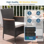 Juego de Muebles para Patio Wisteria Lane ZVN0910GY-WW-VC 5 Piezas Mesa y Sillas de Ratán con Superficie de Madera de Ac