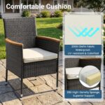 Juego de Muebles para Patio Wisteria Lane ZVN0910GY-WW-VC 5 Piezas Mesa y Sillas de Ratán con Superficie de Madera de Ac