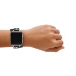 Correa Tory Burch TBS0128E Doble Envoltura en T de Cuero Negro para Apple Watch 1.49 1.57 1.61 1.65 1.73 1.77 pulgadas