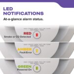 Kidde Detector de humo y monóxido de carbono, funciona con batería de 10 años, con alertas de voz, luces de estado LED,