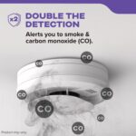 Kidde Detector de humo y monóxido de carbono, funciona con batería de 10 años, con alertas de voz, luces de estado LED,