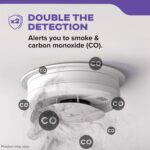 Kidde Detector de humo y monóxido de carbono cableado para el hogar, alertas de voz, batería de reserva de 10 años, paqu