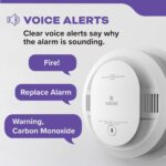 Kidde Detector de humo y monóxido de carbono cableado para el hogar, alertas de voz, batería de reserva de 10 años, paqu