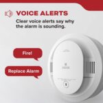 Kidde Detector de humo cableado para el hogar, batería de reserva de 10 años, interconectable, alertas de voz, paquete d
