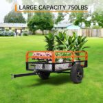 MegaChoice Carro de descarga de ATV resistente, remolque agrícola HD de 1500 libras con lados extraíbles, utilidad de ja