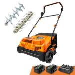 Escarificador y Desbrozador Inalámbrico LawnMaster CLGVB4816 48V MAX 16 pulgadas Sin Escobillas con Bolsa de Recolección