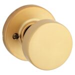 Kwikset Pismo - Pomo de puerta ficticio, mango de una sola cara para armarios, puertas dobles francesas y despensa, lató