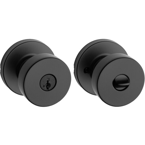 Kwikset Pismo - Pomo para puerta de entrada con cerradura y llave, manija segura con llave exterior, entrada frontal y d