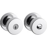 Kwikset Pismo - Pomo para puerta de entrada con cerradura y llave, manija segura con llave, perilla exterior para puerta