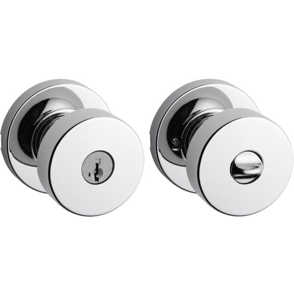 Kwikset Pismo - Pomo para puerta de entrada con cerradura y llave, manija segura con llave, perilla exterior para puerta
