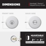 Kwikset Pismo - Pomo para puerta de entrada con cerradura y llave, manija segura con llave, perilla exterior para puerta