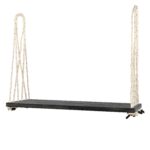 Banco Oscilante YOPTO de Madera de Acacia 63 Pulgadas para 2 Adultos con Cojín y Almohadas Cuerdas de Cáñamo 10.8 Pies C