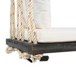 Banco Oscilante YOPTO de Madera de Acacia 63 Pulgadas para 2 Adultos con Cojín y Almohadas Cuerdas de Cáñamo 10.8 Pies C