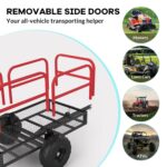 Carro de descarga de remolque ATV, 1700 libras, 17 pies cúbicos, remolque de jardín de patio con lados extraíbles, remol