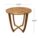 Juego de Comedor Christopher Knight Home Zed 322592 3 Piezas Madera de Acacia Mesa Redonda Color Teca y Gris