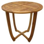Juego de Comedor Christopher Knight Home Zed 322592 3 Piezas Madera de Acacia Mesa Redonda Color Teca y Gris