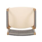 Juego de Comedor Christopher Knight Home Zed 322592 3 Piezas Madera de Acacia Mesa Redonda Color Teca y Gris