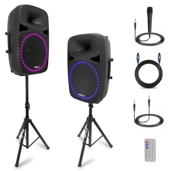 Sistema de altavoz PA Pyle, salida máxima de 500W con entrada AUX y micrófono, transmisión inalámbrica Bluetooth, sistem