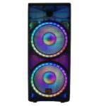 Mr. Dj PBX6500LED Prime Professional Dual 15" 3-Way Full Range Powered/Active DJ PA Altavoz de sonido en vivo