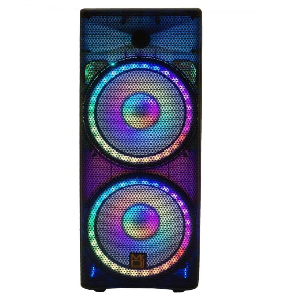 Mr. Dj PBX6500LED Prime Professional Dual 15" 3-Way Full Range Powered/Active DJ PA Altavoz de sonido en vivo