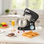 SUNVIVIPRO Batidora de pie con cuenco de 6.5 cuartos de galón: batidora de cocina eléctrica de 400 W con gancho para mas