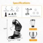SUNVIVIPRO Batidora de pie con cuenco de 6.5 cuartos de galón: batidora de cocina eléctrica de 400 W con gancho para mas