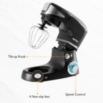 SUNVIVIPRO Batidora de pie con cuenco de 6.5 cuartos de galón: batidora de cocina eléctrica de 400 W con gancho para mas