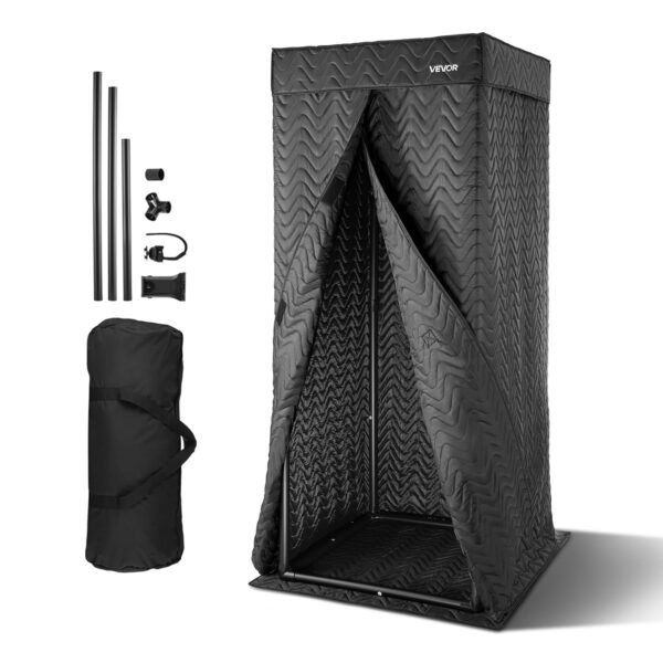 VEVOR Cabina vocal portátil, 6.56 pies de altura, estudio de grabación portátil con bolsa de viaje, soporte para tableta