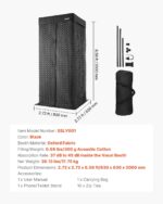 VEVOR Cabina vocal portátil, 6.56 pies de altura, estudio de grabación portátil con bolsa de viaje, soporte para tableta