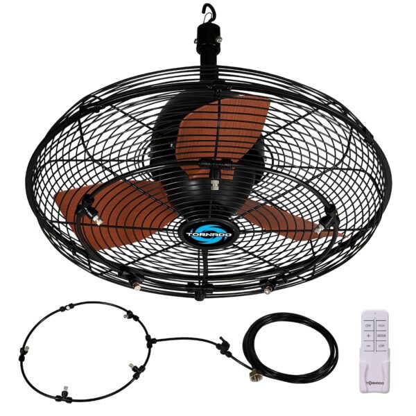 Ventilador Nebulizador Tornado de Techo para Exteriores 20 pulgadas HI-KIT-20CEIL13IN-WR-HEX Control Remoto 3 Velocidade