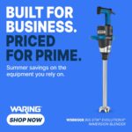 Waring Licuadora de inmersión EvolutionX comercial, motor de 1.5 caballos de fuerza, eje de acero inoxidable de 18 pulga