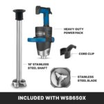 Waring Licuadora de inmersión EvolutionX comercial, motor de 1.5 caballos de fuerza, eje de acero inoxidable de 18 pulga