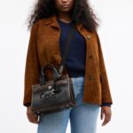 Bolso Cargo Coach CCC57 26 Cuero Negro Marrón para Mujer