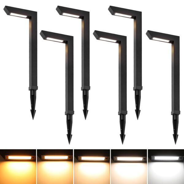Luces de Paisaje LED Yankon ZDL1225B Bajo Voltaje 5W 200 Lúmenes IP65 Negro Paquete de 6