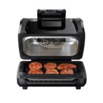 Combo de parrilla interior 7 en 1 y freidora de aire con ventana de visión, parrilla eléctrica de 1750 W hasta 450 °F, p