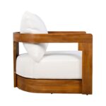 Juego de 2 Sillas para Exterior Christopher Knight Home Chloe Madera de Acacia Diseño de Bañera Curva Cojín Resistente a