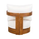 Juego de 2 Sillas para Exterior Christopher Knight Home Chloe Madera de Acacia Diseño de Bañera Curva Cojín Resistente a
